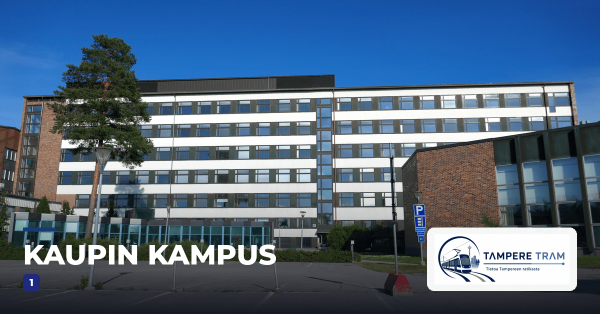 Tampereen ratikka Kaupin kampus ratikkapysäkillä — linjat 1
