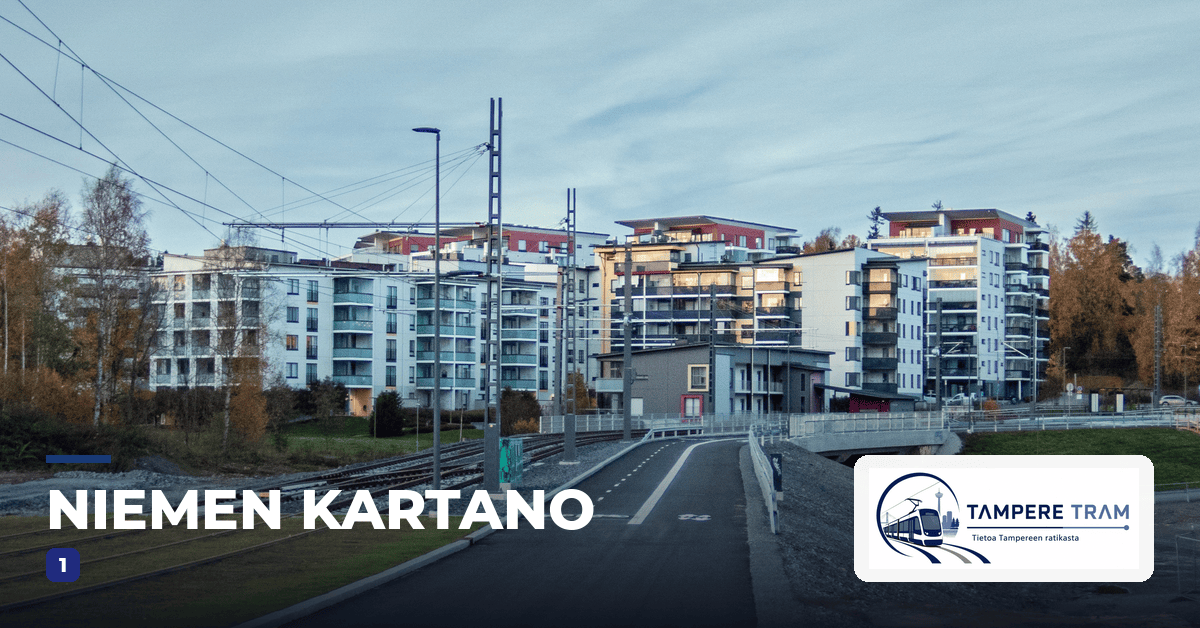 Tampereen ratikka Niemen kartano ratikkapysäkillä — linjat 1