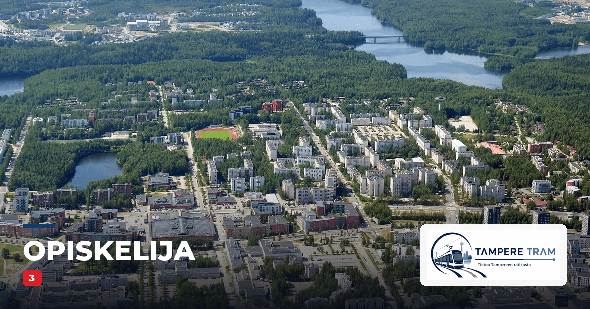 Tampereen ratikka Opiskelija ratikkapysäkillä — linjat 3