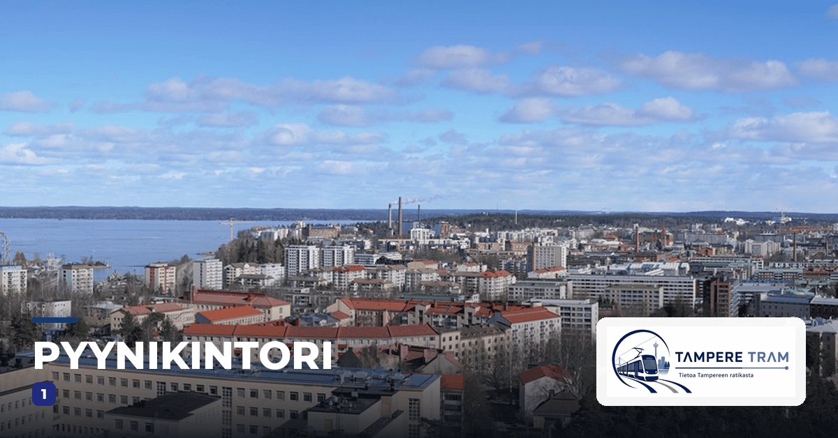 Tampereen ratikka Pyynikintori ratikkapysäkillä — linjat 1