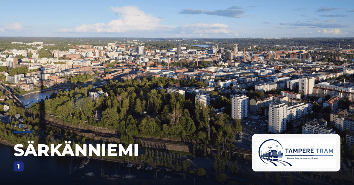 Tampereen ratikka Särkänniemi ratikkapysäkillä — linjat 1