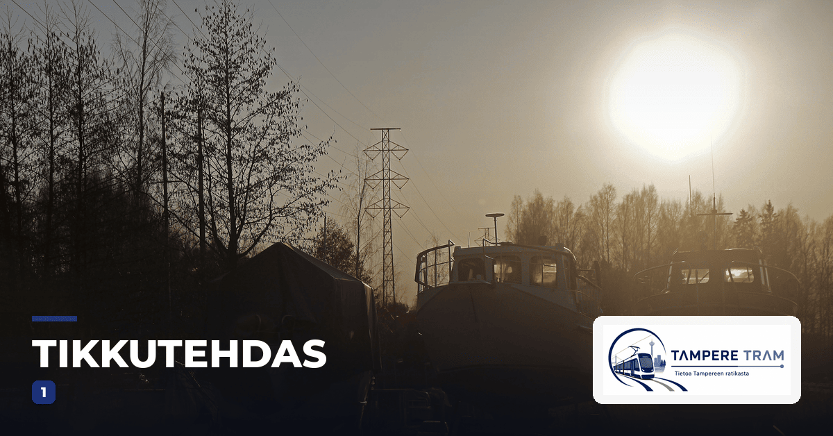 Tampereen ratikka Tikkutehdas ratikkapysäkillä — linjat 1